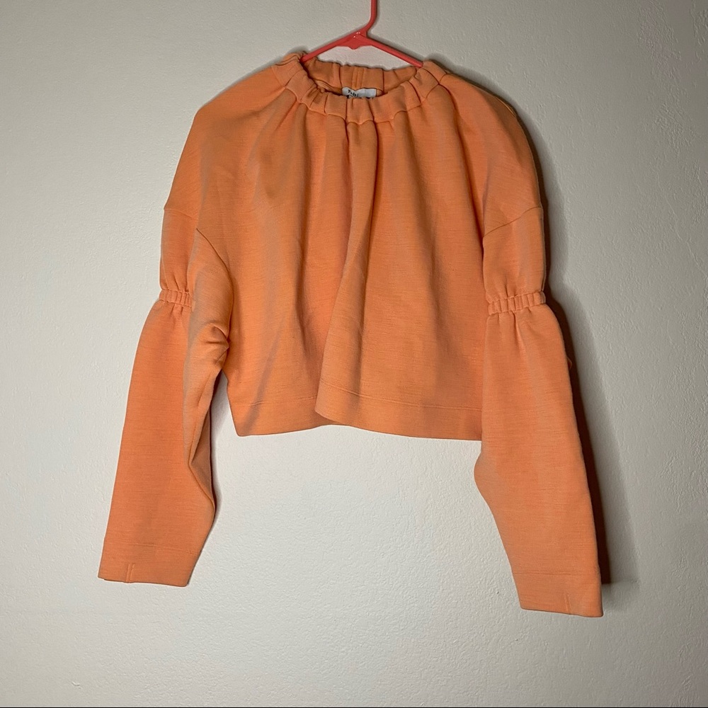 TIBI light orange Synthetic wool cropped sweatshirt S - Picture 3 of 14